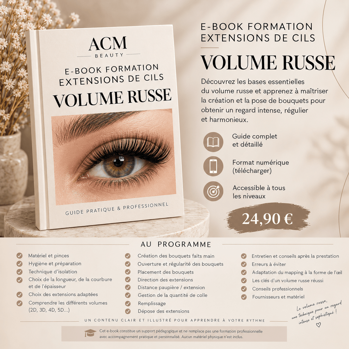 E-BOOK FORMATION EXTENSIONS DE CILS – VOLUME RUSSE - ACM BEAUTY